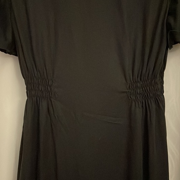 Zara black button up dress with shirt bell sleeves - Picture 4 of 6